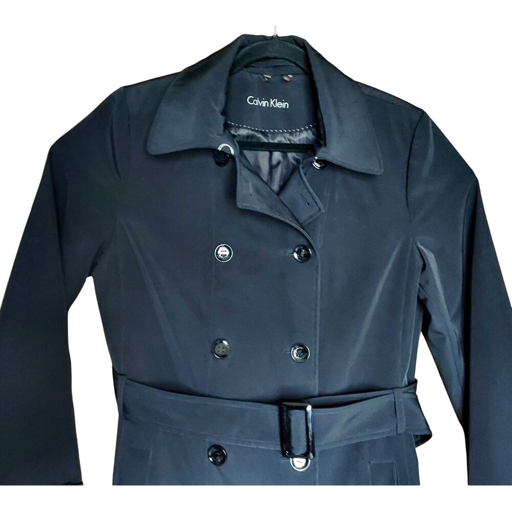 Calvin Klein Black Double-Breasted Trench Coat